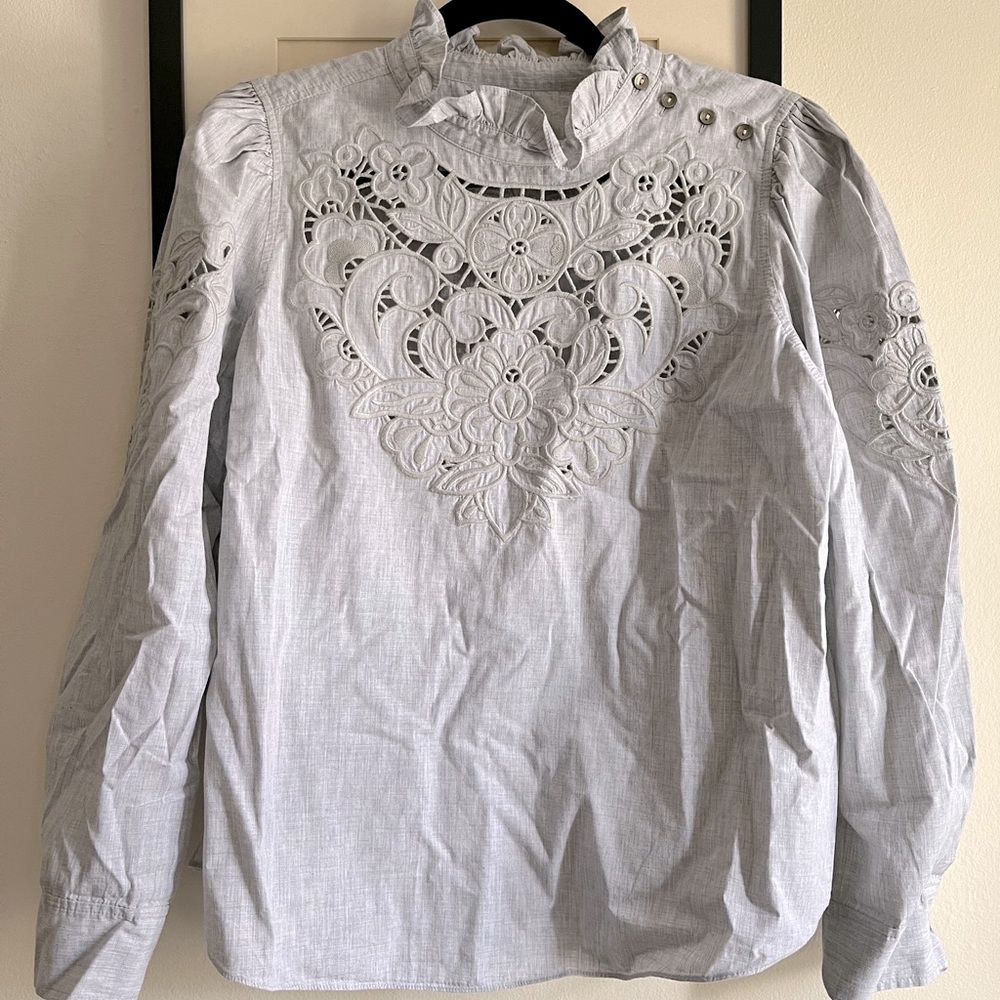 New/ Rebecca Taylor Embroidery Top M